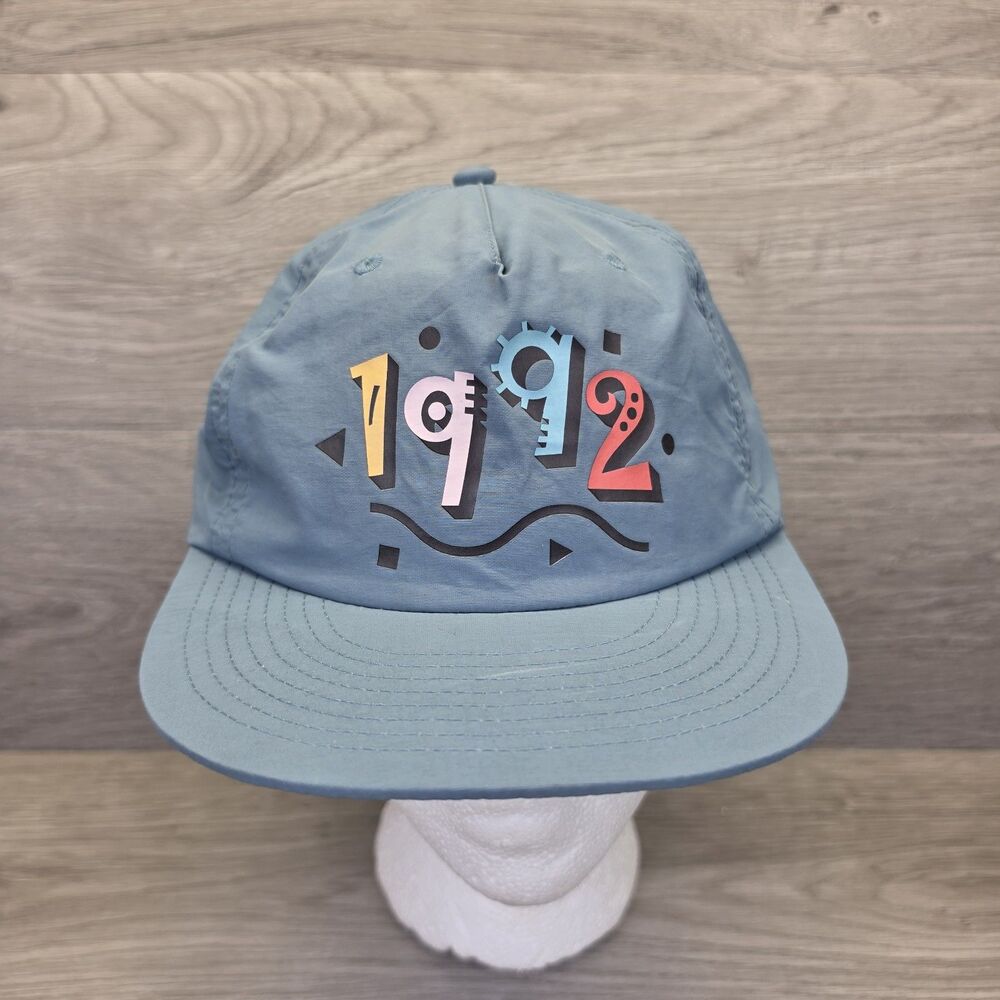Dutch Bros Coffee 1992 Nylon Snapback Hat Blue Surf Cap Retro 90s Style Skater